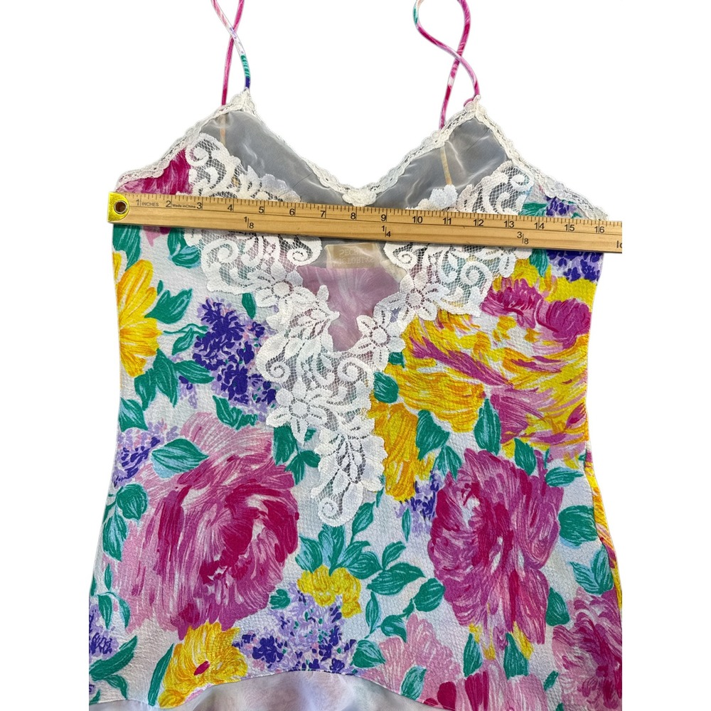 Vintage Victoria's Secret Floral Lace Babydoll Y2K Ruffle Hem Coquette Top - Picture 9 of 11